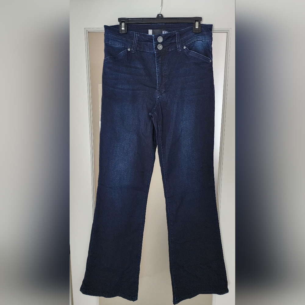 Kut from the Kloth size 10 Blue Flare Wide Leg Jeans